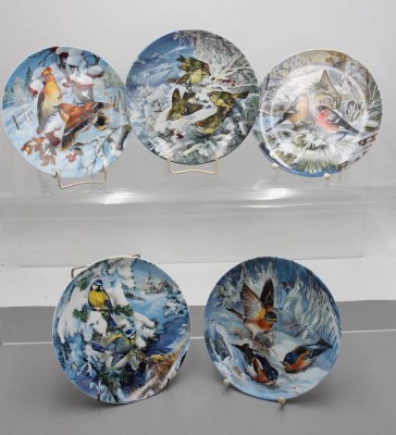 Auktion 357<br>10x Sammelteller, Hutschenreuther, Vögel im Winter, je D-19,7cm [1]