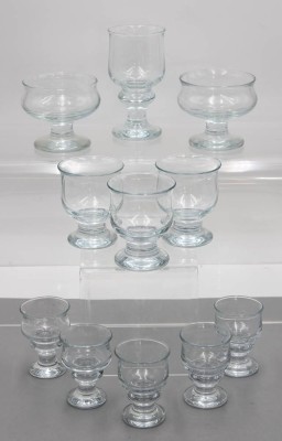 Auktion 357<br>11x schwere Gläser, wohl Holmegaard, signiert 