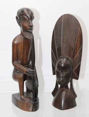 Auktion 357<br>2x afrika. Holzfiguren, ca. H-26cm [1]
