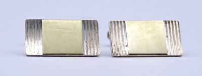 835er Silber Manschettenknöpfe, bicolor, zus.10,4g. [1]