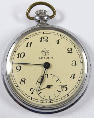 Taschenuhr,  Thiel Saturn, D-4,8cm, Werk läuft [1]
