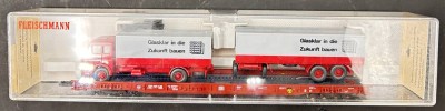 Auktion 357<br>Fleischmann H0 5275 Niederflurwagen mit LKW, DB, DC, NEU in OVP [1]