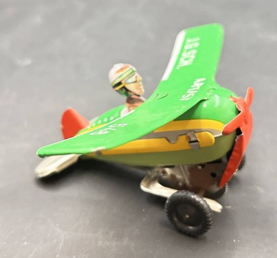 Auktion 357<br>Blechflugzeug J. G. SCHOPPER ARTIST, Schwungradantrieb, mit Überschlagfunktion, L-11 cm [1]