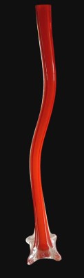 Auktion 357<br>hohe dünne Stielvase, leicht gebogen, H-50 cm, orange [1]