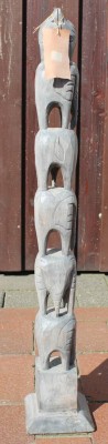 Auktion 357<br>Elefanten-Turm, Bali, anbei Zertifikat, Gebrauchsspuren, ca. H-80cm [1]