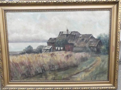 Auktion 357<br>anonyme Küstenszene, Öl/Platte, gerahmt, RG 60x80 cm [1]