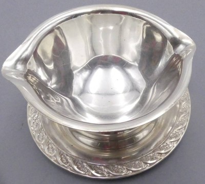 Auktion 357<br>versilberte Sauciere, H-7,5 cm, D-16 cm, Sportpreis 2013 [1]