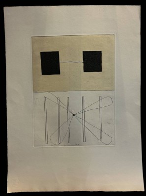 Auktion 357<br>Jürgen PARTENHEIMER (1947) , De consolatione philosophiae (1986), Ätzradierung mit Aquatinta und chine collee, BG 64.8 x 47.5 cm, monogr. und datiert [1]