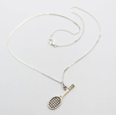 Auktion 358<br>Anhänger in Form eines Tennisschlägers, Silber, an 925er Kette, 3,7gr., L-38cm u. Anh. L-3cm [1]