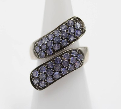 Auktion 358<br>925er Silber-Ring, besetzt mit wohl Tansanite, 7,4gr., ca. RG 54/55 [1]