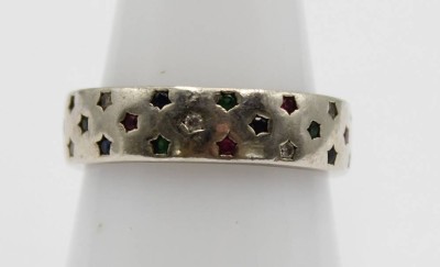 Auktion 358<br>925er Bandring, rosa u. klare Steine, 4,2gr., RG 56 [1]
