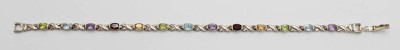 Auktion 358<br>925er Silber-Armband, multicolor Steinbesatz, 9,5gr., L-21cm [1]