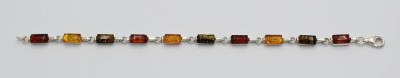 Auktion 358<br>925er Silber-Armband, Bernsteinbesatz, 18,5cm,. 9,1gr., [1]