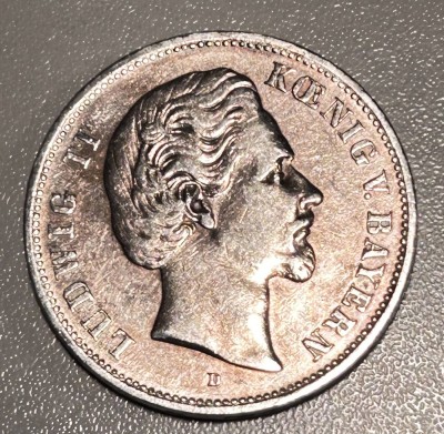 Auktion 358<br>5  Mark, Ludwig II von Bayern, 1876 D [1]