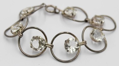 Auktion 358<br>Ein 925 Silber Armband mit klaren Steinen wohl Bergkristall ? [1]