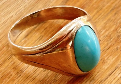 Auktion 358<br>Silberring mit blauen Stein (geprüft), RG 67, 7,2 gr. [1]