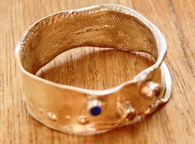 Auktion 358<br>Designer Silberring mit Farbsteinen, Handarbeit, RG 66, 2,9 gr [1]