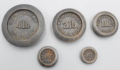 Auktion 358<br>5x Stapelgewichte, England, älter [1]