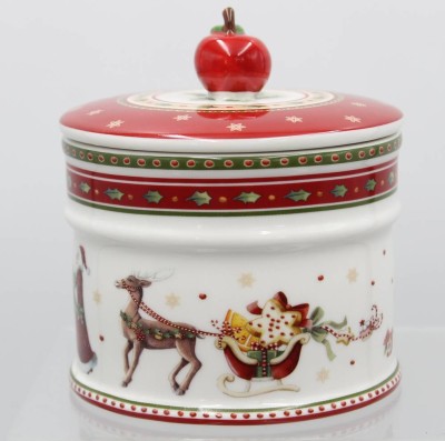 Auktion 358<br>kl. Weihnachtsdose, Villeroy & Boch,  H-12cm D-10,8cm [1]