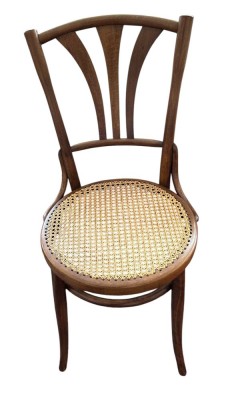 Auktion 358<br>Bugholz Kaffeehausstuhl, wohl Thonet, voll aufgearbeitet, neu bespannt [1]