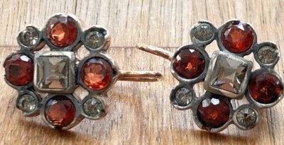 Auktion 358<br>Paar Ohrstecker, S-925- vergoldet, rote und klare Steine [1]