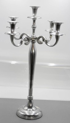 Auktion 358<br>hoher 5flammiger Leuchter, Aluminium, ca. H-59,5cm [1]