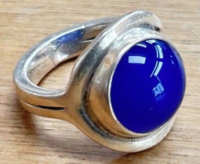 Auktion 358<br>Silberring-925- mit Lapislazuli, RG 49, 6,4 gr., div. Punzen [1]