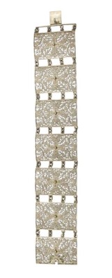 Auktion 358<br>breites filigran gearbeitetes Armband, 800er Silber, 27,6gr., L-18cm B-3,3cm [1]