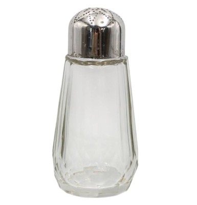 Auktion 358<br>gr. Streuer mit 826er Silberdeckel, Glaskorpus, Deckel ca. 14,5gr., H-12,5cm [1]