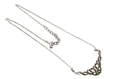 Auktion 358<br>schönes  925er Silber-Collier mit Markasitenbesatz, ca. l-48cm, 9gr. [1]