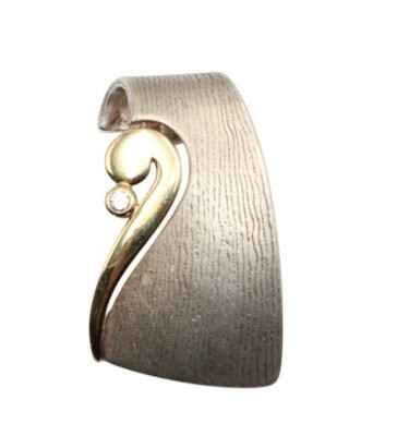 Auktion 358<br>925er Kettenanhänger, teilw, vergoldet, klarer Stein, 9,32gr., L-4cm [1]