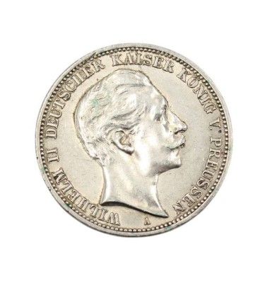 Auktion 358<br>3 Mark , 1911/A, Wilhelm II. 16,7gr., D-3,3cm [1]