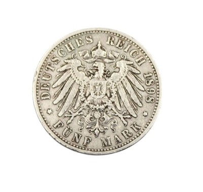 Auktion 358<br>5 Mark , 1898/A, Wilhelm II, 27,7gr., D-3,8cm [1]