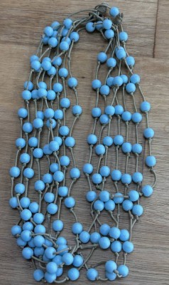 Auktion 358<br>8 reihige kurze Halskette, blaue Kugeln, L. ca 42 cm [1]