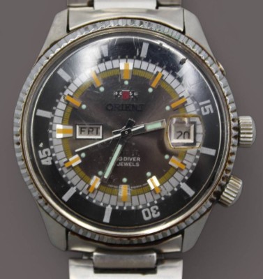 Auktion 358<br>Vintage-Herrenarmbanduhr, Orient King Diver, Automatik, Werk läuft, leichte Tragespuren, D-4cm [1]