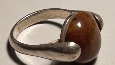 Auktion 358<br>Silberring-925- mit braune Jaspis, RG 53, 6,1 gr. [1]