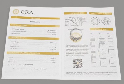 Auktion 358<br>925er Silber-Ring mit 3 Moissanite, 1,8gr., RG 54, Zertifikat für eine Moissanit dabei [1]