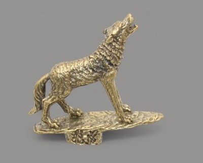 Auktion 358<br>Figur, heulender Wolf, wohl Bronze, ca. H-7cm, [1]