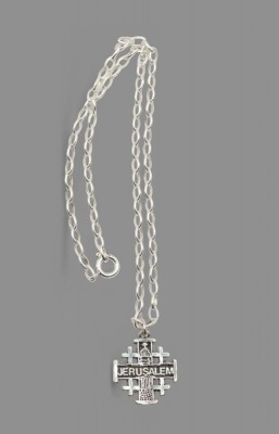Auktion 358<br>925er Halskette mit Anhänger, Jerusalem, 7gr., L-40cm [1]