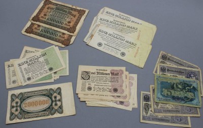 Auktion 358<br>Konvolut div. Banknoten, Inflations-Zeit [1]