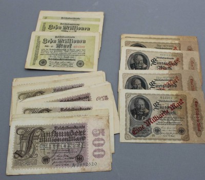 Auktion 358<br>Konvolut Banknoten, Inflations-Zeit [1]