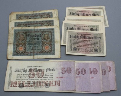 Auktion 358<br>Konvolut Banknoten, Inflations-Zeit [1]