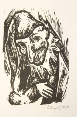 Auktion 358<br>Rudolf KOCH (1902-1985), Kasperle, Holzschnitt, datiert 1950, ungerahmt, BG 35 x 21cm [1]