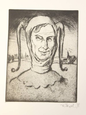 Auktion 358<br>Rudolf KOCH (1902-1985), Eulenspiegel, Radierung, ungerahmt, BG 33,5 x 27cm [1]