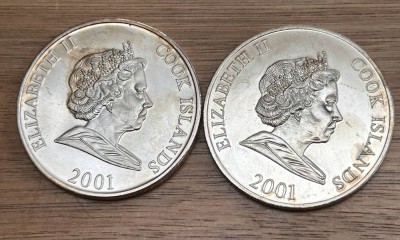 Auktion 358<br>COOK ISLANDS: 1 Dollar 2001: WINTEROLYMPIADE 2002, NEUSILBER,je  32g, [1]