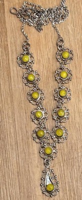 Auktion 358<br>feines Silber -800- Collier mit gelben Steinen, L-ca. 45 cm, 6,8 gr [1]