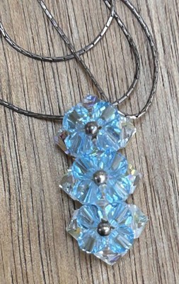 Auktion 358<br>feine Silber-Halskette-925- mit Anhänger, blau/klare Steine, L-48 cm, 3,9 gr [1]