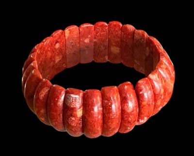 Auktion 358<br>Koralle-Zugarmband, B-ca. 2,6 cm, 52 gr. [1]