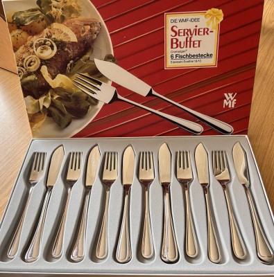 Auktion 358<br>WMF Fischbesteck in OVP, Edelstahl, neuwertig, für 6 Personen [1]