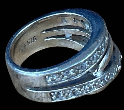 Auktion 358<br>Silberring-925- mit klaren Steinen, RG 52, 11,1 gr. [1]